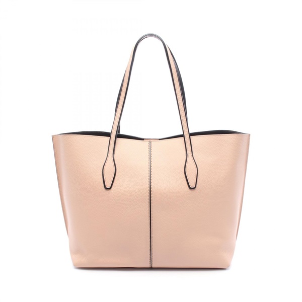 TOD'S JOY Tote Bag leather Pink Black Used Women