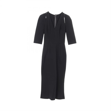 DOLCE & GABBANA V-neck Dress F6ZI7T Rayon Black Size 38 Used Women