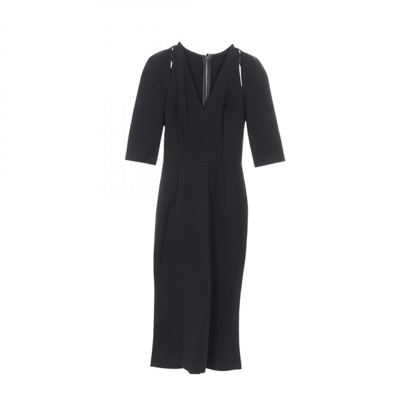 DOLCE & GABBANA V-neck Dress F6ZI7T Rayon Black Size 38 Used Women
