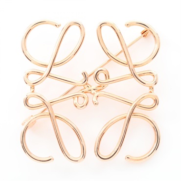 LOEWE anagram Brooch pin 111.27.027 Gold Plated Used Women