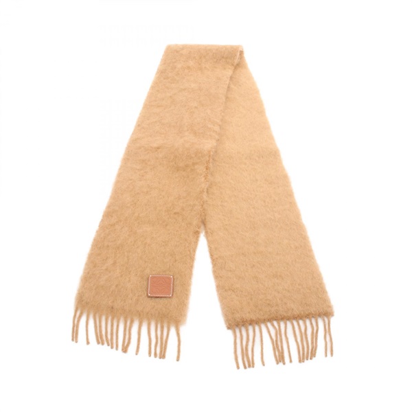 LOEWE Anagram Scarf Stole wool Moheya Brown Used Women 200cm