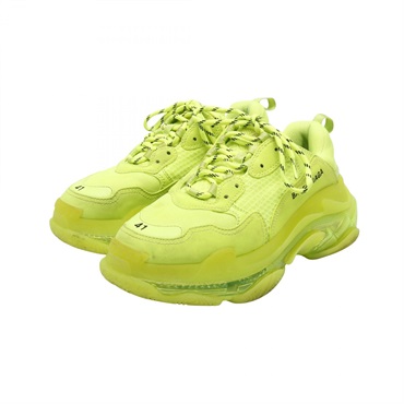 BALENCIAGA Triple S CLEAR SOLE Sneakers 541624 Fabric Yellow #41 Used mens