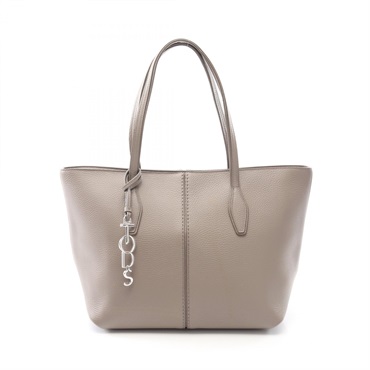 TOD'S JOY Tote Shoulder Bag leather Beige Used Women