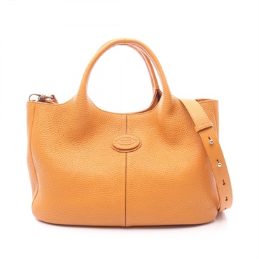 TOD'S ALH SHOPPING PICCOLA Shoulder crossbody Handbag leather Orange Used Women
