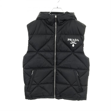 PRADA Re-Nylon Down vest S size zip-up Nylon Black Used mens