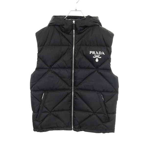 PRADA Re-Nylon Down vest S size zip-up Nylon Black Used mens
