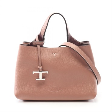 TOD'S Timeless Micro Shoulder Crossbody Handbag leather Pink Used Women