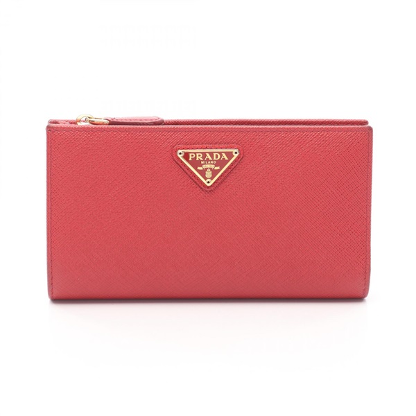 PRADA Bi-fold wallet 1ML009 Saffiano leather Red Used Women