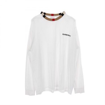 BURBERRY JARRAD Check Neck Long sleeve shirt tops cotton White Used mens size M