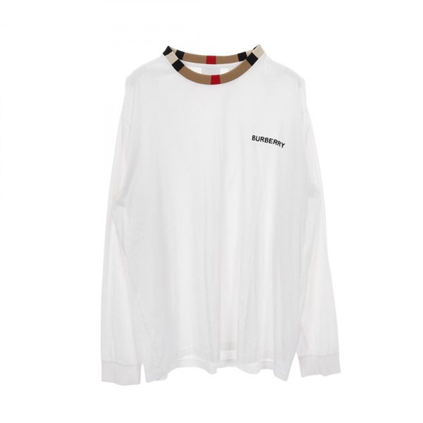 BURBERRY JARRAD Check Neck Long sleeve shirt tops cotton White Used mens size M