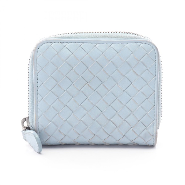 BOTTEGA VENETA Intrecciato Bi-fold Wallet 624048 leather Blue Used Women BV