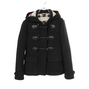 BURBERRY Duffel Coat 4557601 Wool Black Size UK10 Used Women