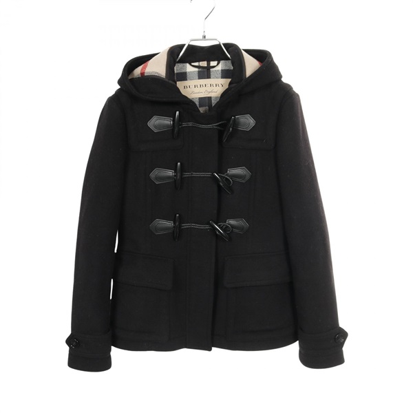 BURBERRY Duffel Coat 4557601 Wool Black Size UK10 Used Women