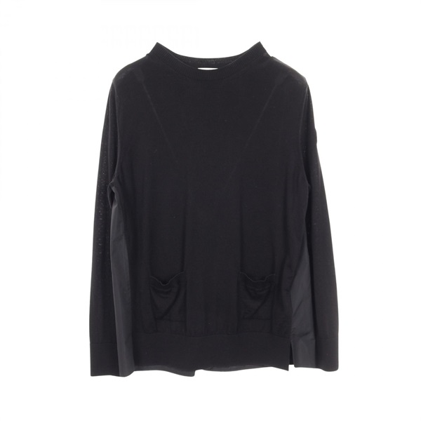 MONCLER knit Pullover Sweater Knitwear wool Black #L Used Women