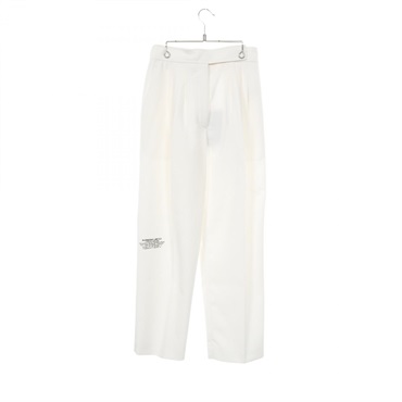 BURBERRY Location Print Trousers Pants 8024476 wool polyester White #UK6 Women