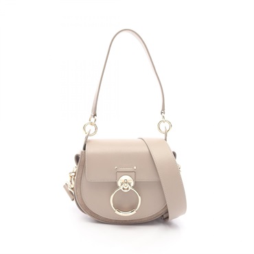 Chloe Small TESS Shoulder Handbag leather Suede Beige Used Women Crossbody