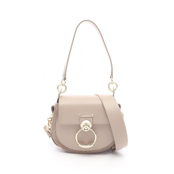 Chloe Small TESS Shoulder Handbag leather Suede Beige Used Women Crossbody