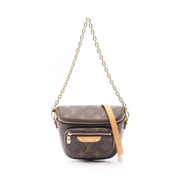 LOUIS VUITTON mini Shoulder bumbag M82335 Monogram canvas leather Brown Used LV