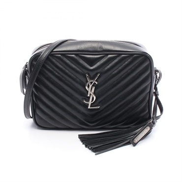 SAINT LAURENT PARIS LOU Monogram Shoulder Bag 574494 leather Black Used Women