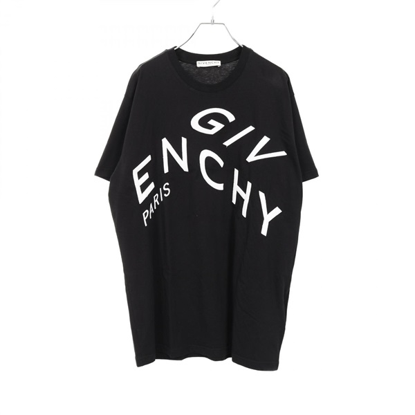 GIVENCHY Logo embroidery T-shirt tops BM70YD3002 cotton Black White Used size XS
