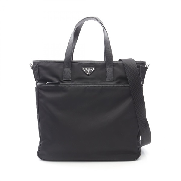 PRADA VITELLO CITY Business crossbody bag 2VG033 Nylon Saffiano leather Black