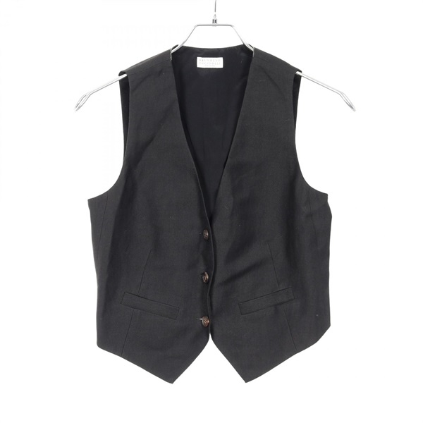 Brunello Cucinelli Vest sleeveless tops MH126HU846 Rayon Black Used Women #40
