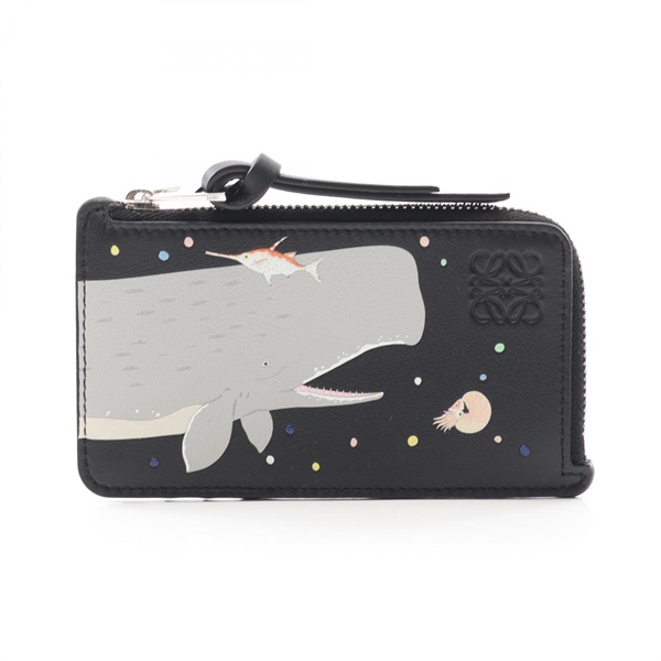 LOEWE Suna Fujita coin purse wallet leather Black Multicolor Used Women