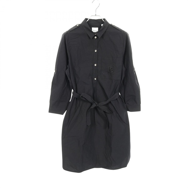 BURBERRY KELSY shirt Dress 8052933 cotton Black Used Women #UK14