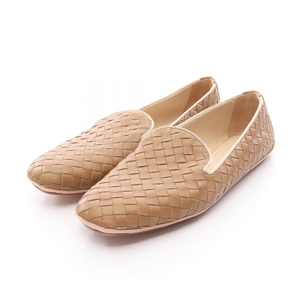 BOTTEGA VENETA Intrecciato Flat Shoes leather Beige #36 Used Women