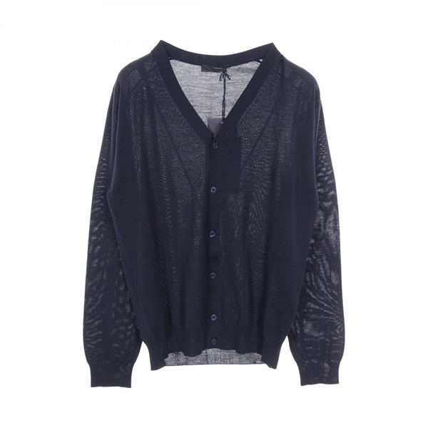 PRADA Cardigan long sleeve knitwear sweater tops wool Navy mens #46