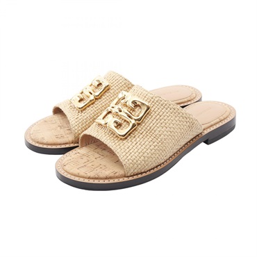 GIVENCHY 4G Liquid Sandals Raffia Beige #36 Used Women