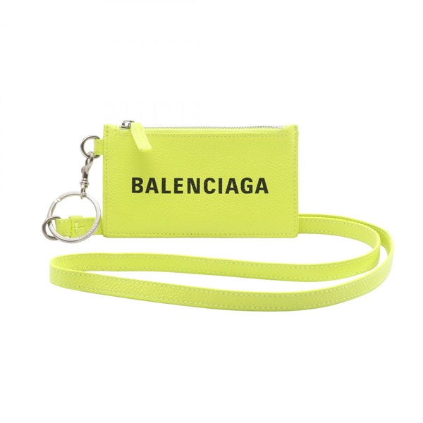BALENCIAGA CASH coin purse 594548 leather Green Used Unisex