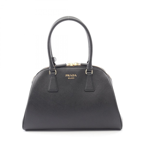 PRADA SAFFIANO CUIR Handbag 1BG537 leather Black Used Women logo