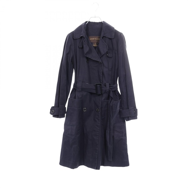 LOUIS VUITTON Trench coat #36 cotton Navy Used Women