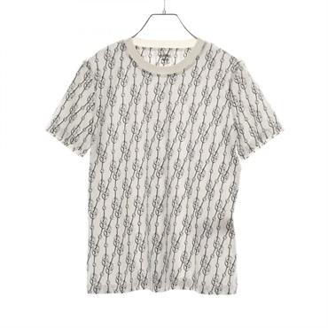 HERMES Critiques T-shirt #42 2E4600DG cotton White Black White Used Women