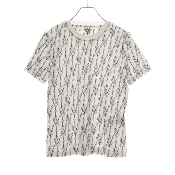 HERMES Critiques T-shirt #42 2E4600DG cotton White Black White Used Women