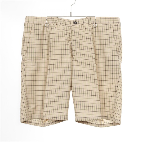 PRADA checked Half pants shorts SPE22 wool Mohair Beige Black Used mens #52