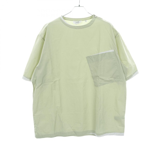 HERMES pullover T-shirt short sleeve tops cotton Green Used mens #17/43