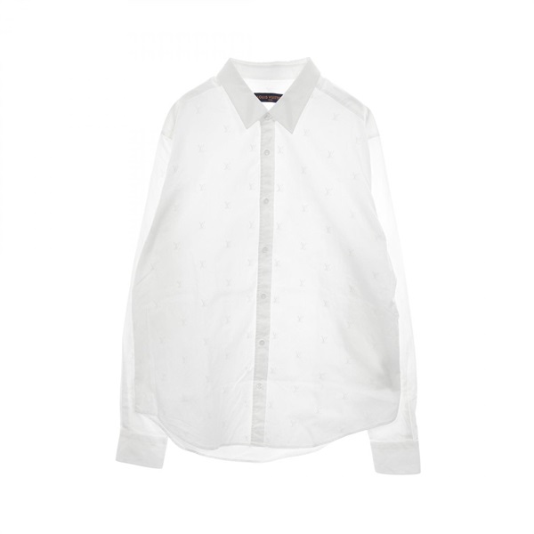 LOUIS VUITTON LV Blazon Shirt long sleeve tops cotton White Used mens size 4L