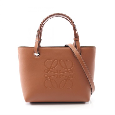 LOEWE Inflated Anagram Mini Tote shoulder crossbody Bag A717S72X02 leather Brown