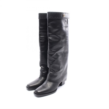 FENDI Minerva High-heeled Boots Size 39 leather Black Used Women