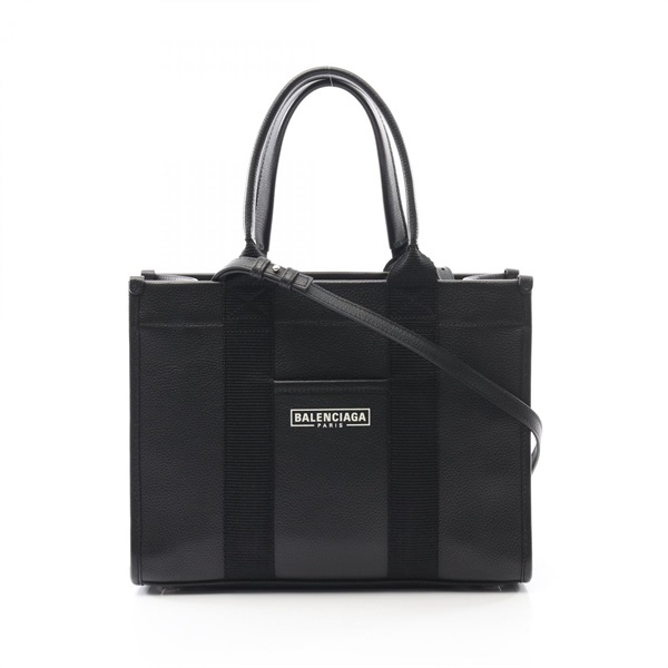 BALENCIAGA HARDWARE TOTE S shoulder crossbody Bag leather Black Used Women