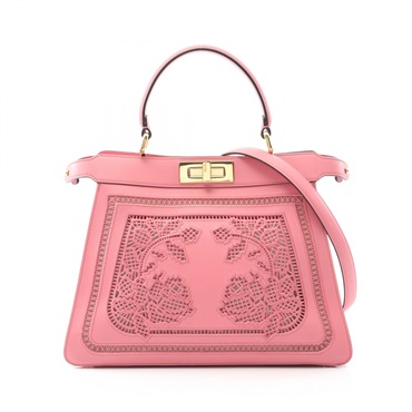 FENDI Peekaboo ISeeU Medium shoulder crossbody Handbag leather Pink Used Women