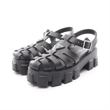 PRADA monolith Platform Sandals rubber Black Size 41 Used Women