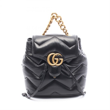 GUCCI GG Marmont Mini Rucksack Backpack chain bag 777253 leather Black Used