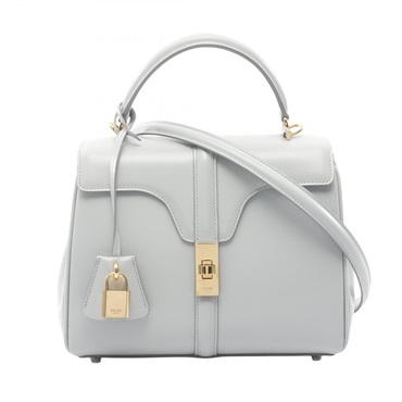 CELINE 16 Says Small Shoulder crossbody Handbag leather Blue Used Women GHW