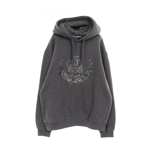 DOLCE & GABBANA Hoodie sweatshirt long sleeve tops cotton Gray Used Women #48