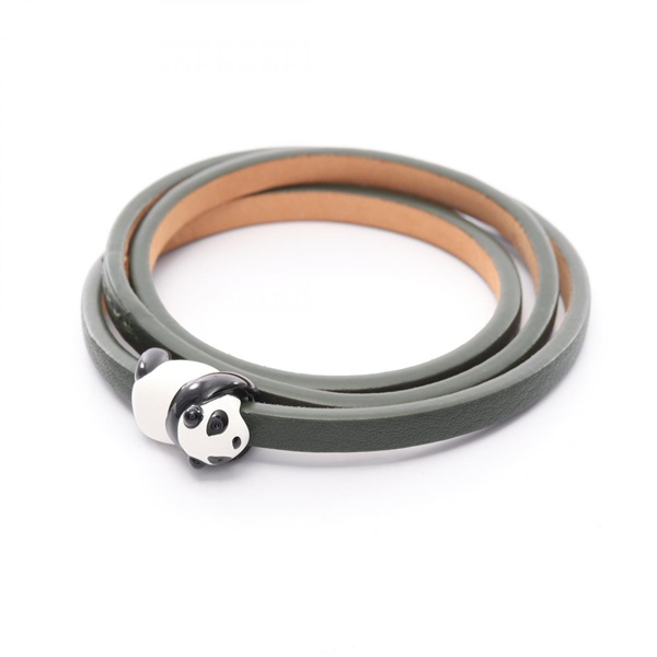 LOEWE x Suna Fujita Twist Bangle leather Green Used Women