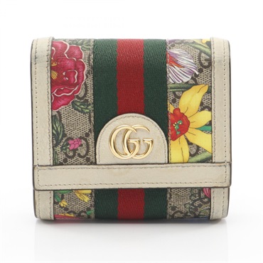 GUCCI Ophidia GG Flora Sherry Line Bi-fold wallet 598662 leather PVC Multicolor