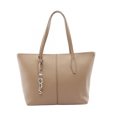TOD'S JOY Tote Shoulder Bag leather Beige Used Women